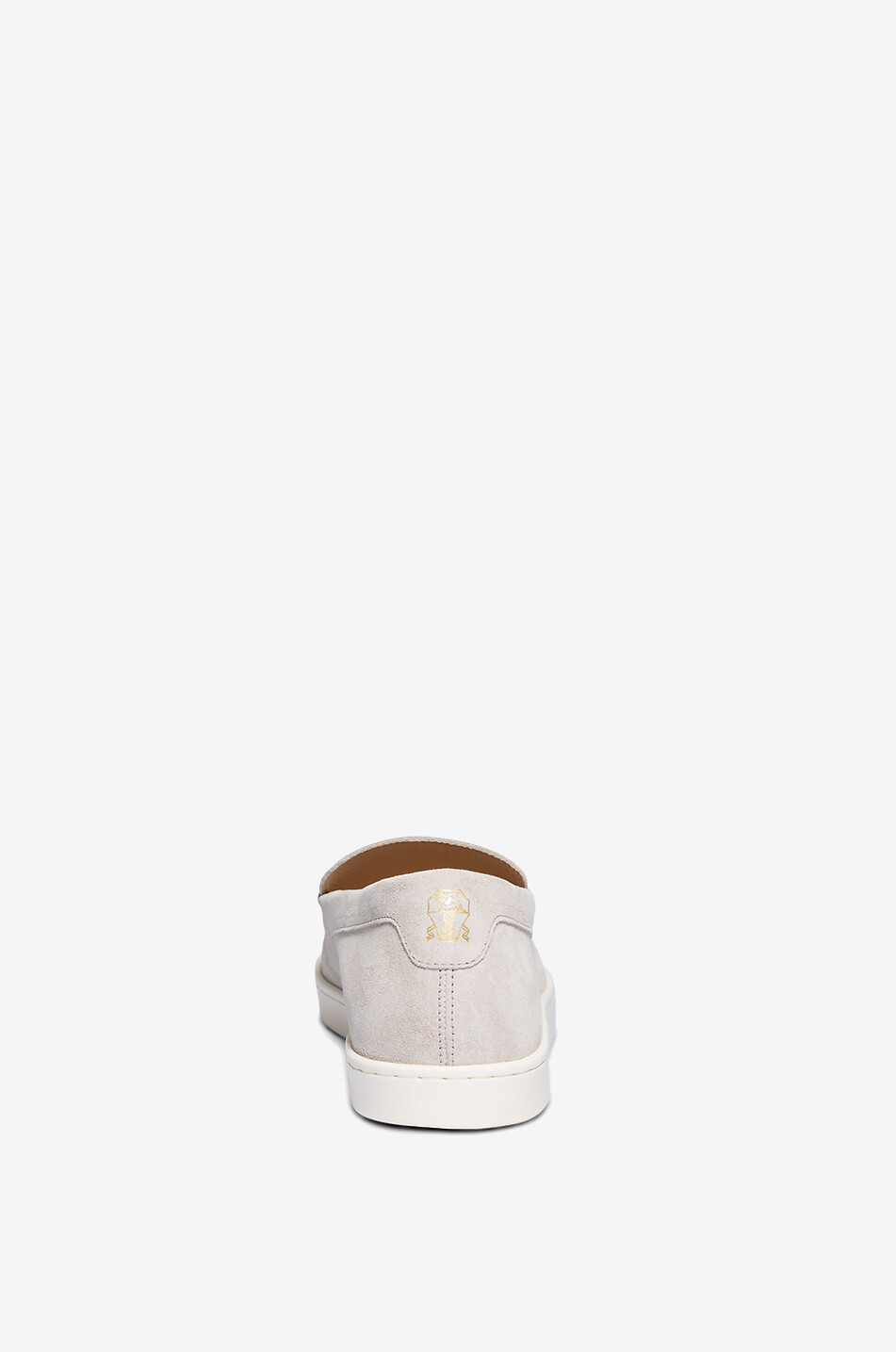 BRUNELLO CUCINELLI Herringbone suede loafers with rubber soles Men Light beige 4