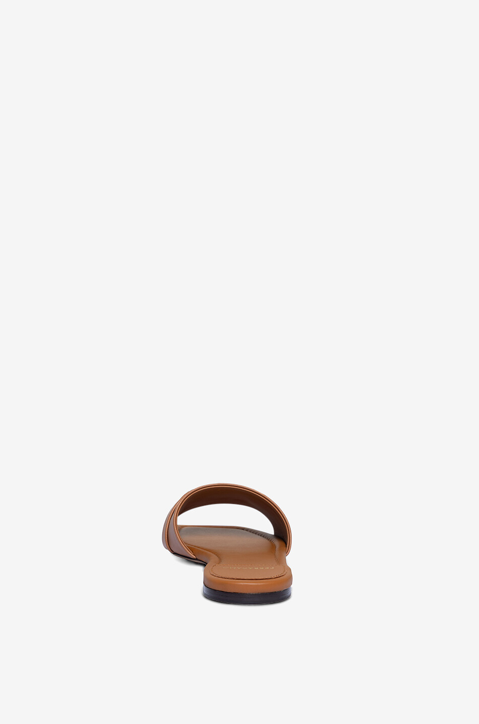 SALVATORE FERRAGAMO Flache Pantoletten aus Leder Gancini Leah 05 Damen BRAUN 4
