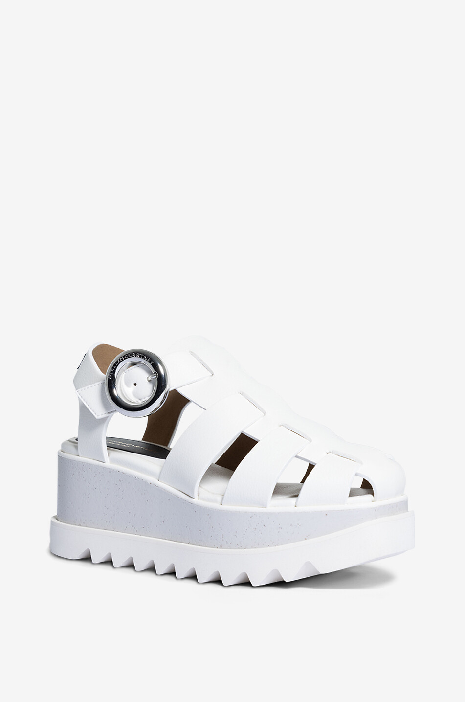 STELLA McCARTNEY Elyse 30 faux leather wedge sandals Women EGGSHELL 1