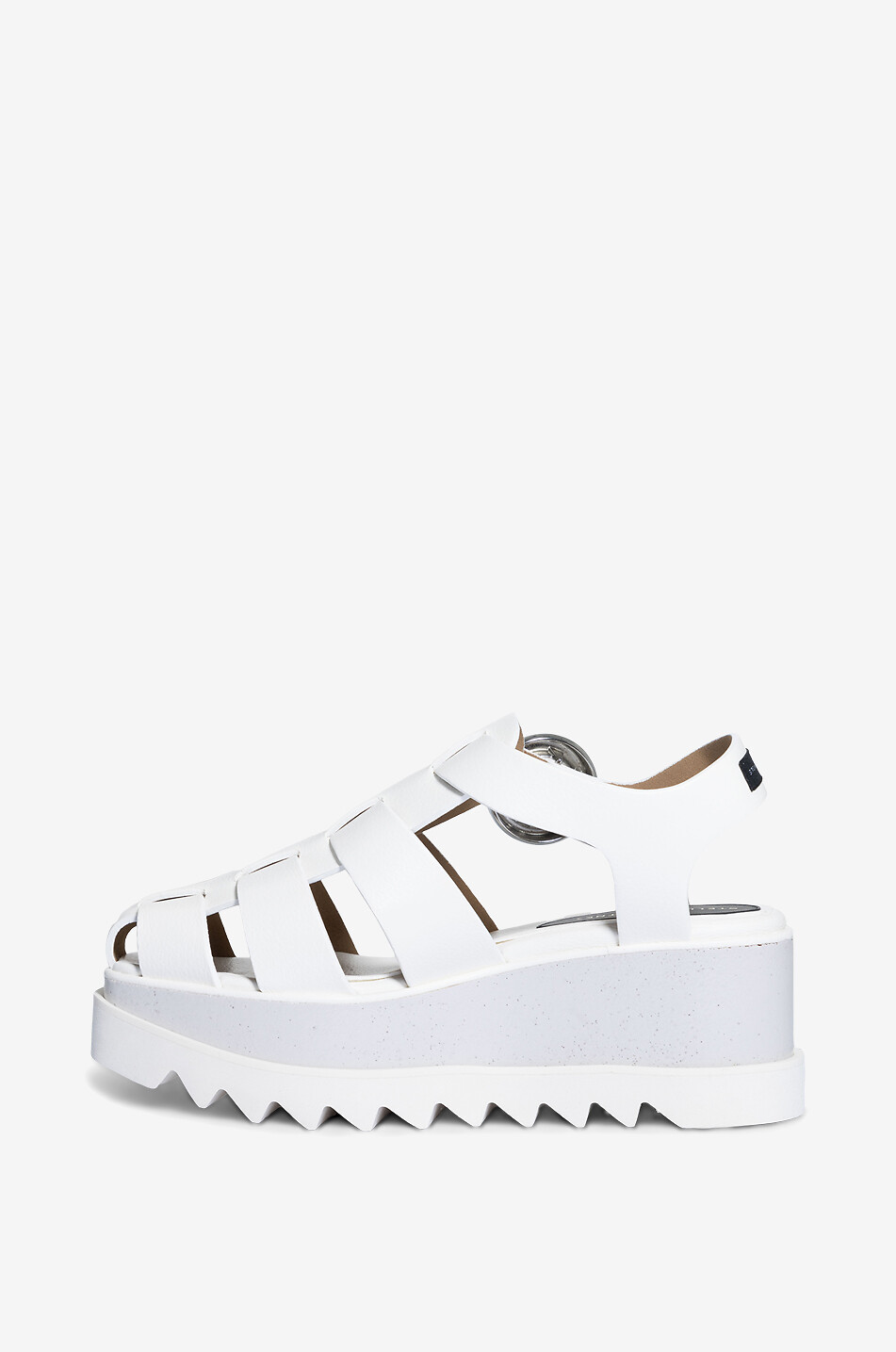 STELLA McCARTNEY Elyse 30 faux leather wedge sandals Women EGGSHELL 3