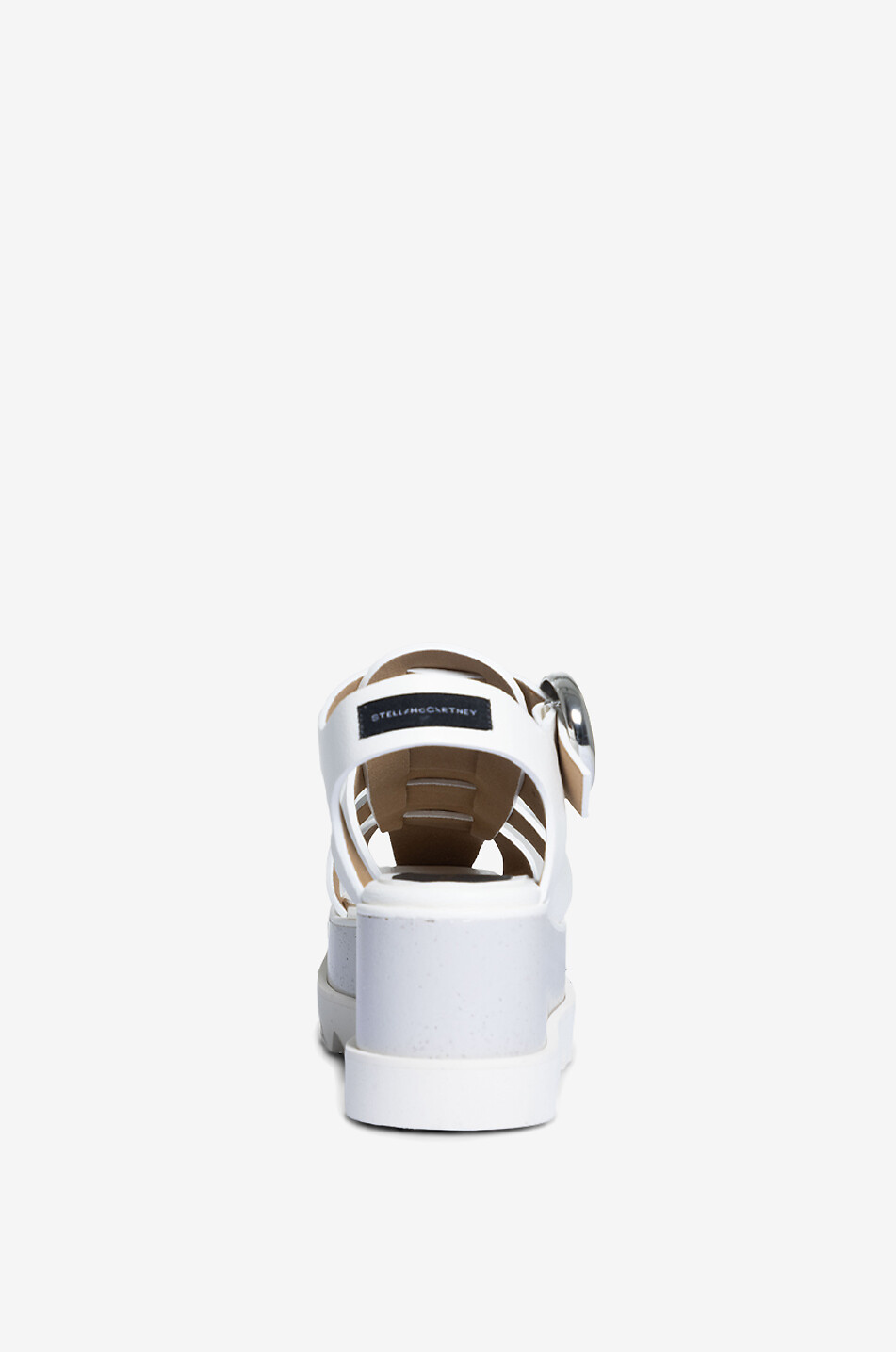 STELLA McCARTNEY Elyse 30 faux leather wedge sandals Women EGGSHELL 4