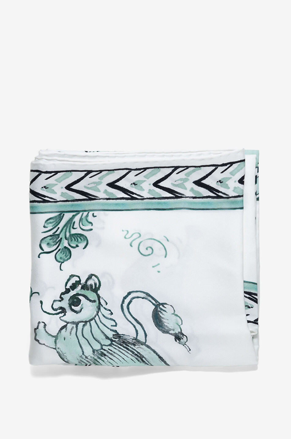 FABIANA FILIPPI Foulard en sergé de soie imprimé chimères Femme VERT CLAIR 1