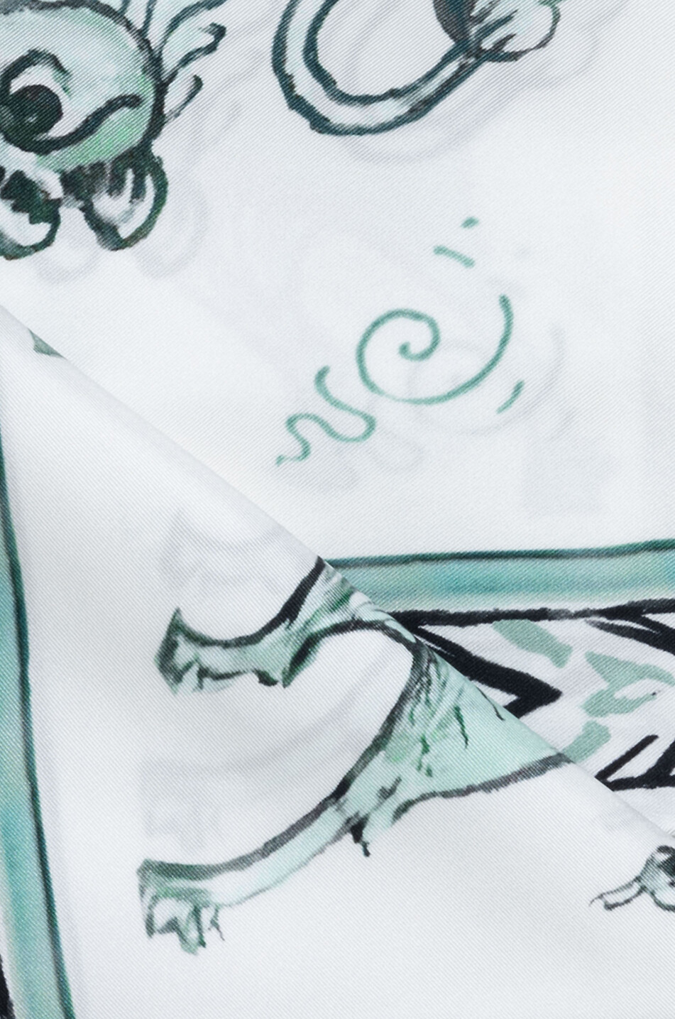 FABIANA FILIPPI Foulard en sergé de soie imprimé chimères Femme VERT CLAIR 2