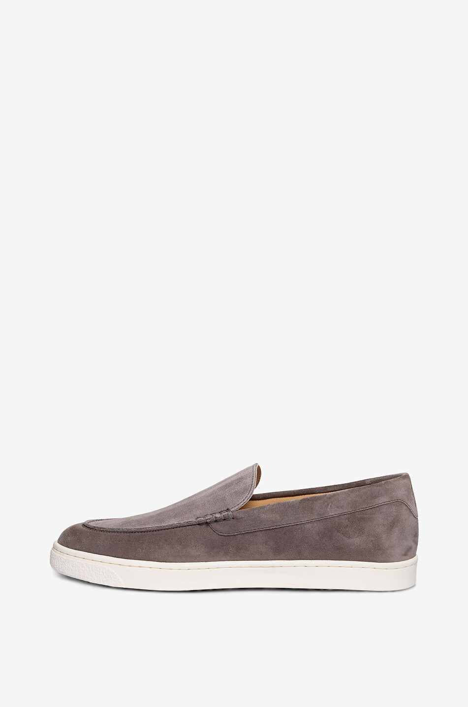 BRUNELLO CUCINELLI Herringbone suede loafers with rubber soles Men BROWN 3
