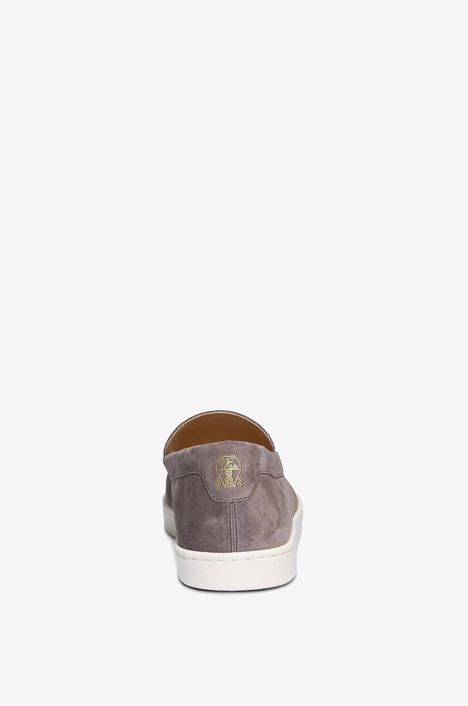 BRUNELLO CUCINELLI Herringbone suede loafers with rubber soles Men BROWN 4