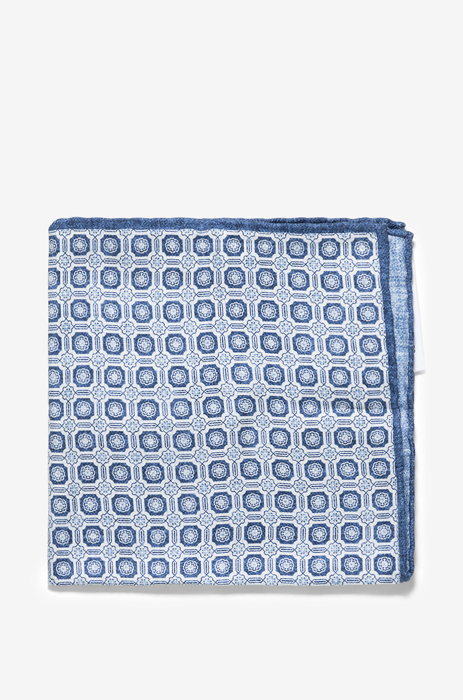 BRUNELLO CUCINELLI Reversible silk jacquard pocket square with geometric patterns Men LIGHT BLUE 1