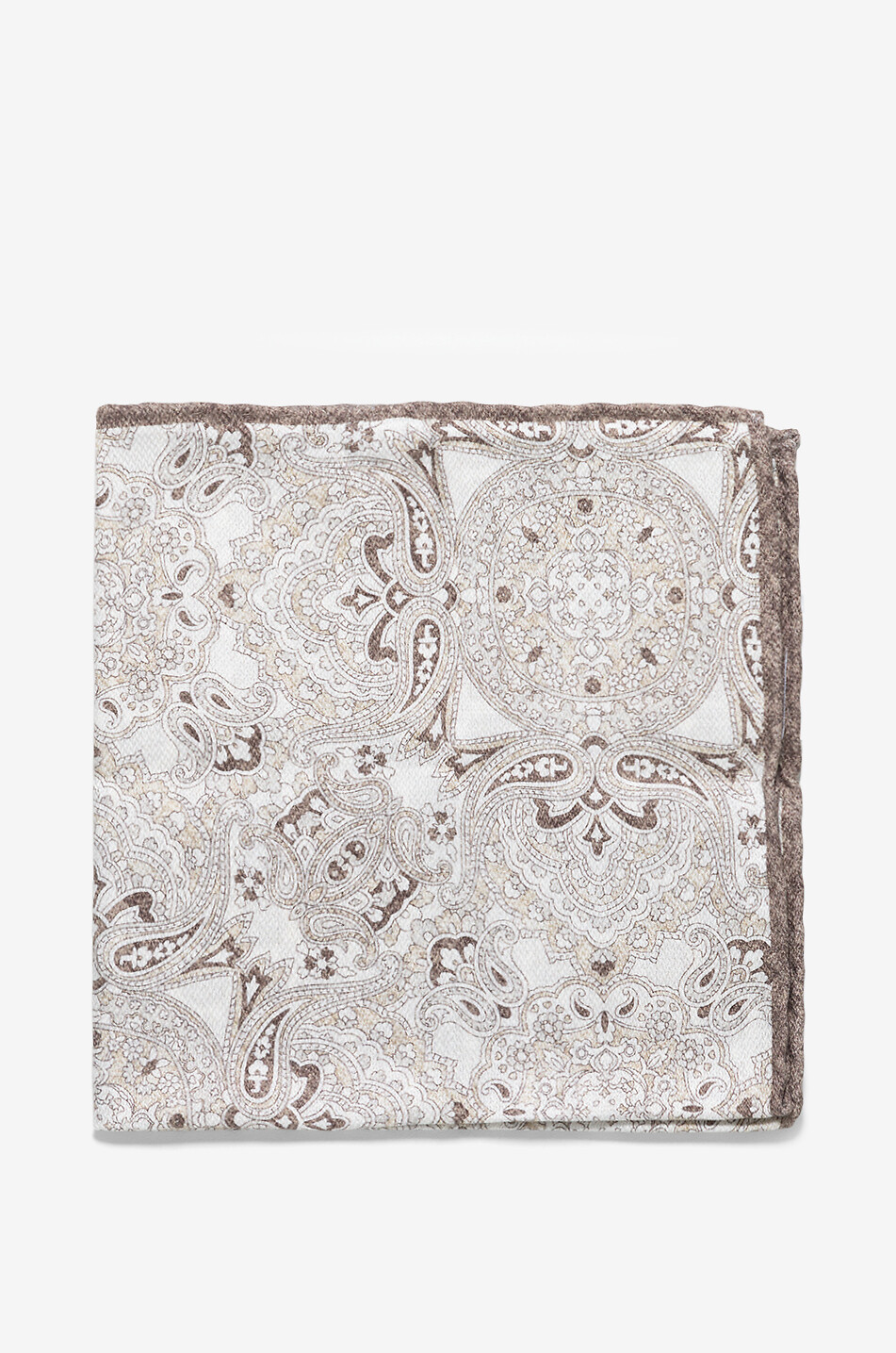 Paisley and floral reversible silk jacquard pocket square