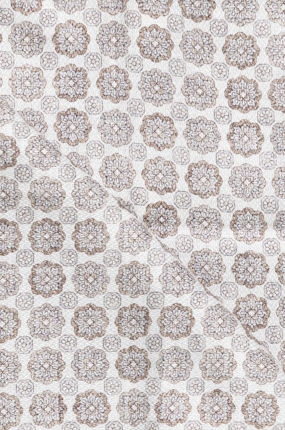 BRUNELLO CUCINELLI Wendbares Seidenjacquard-Einstecktuch Paisley und Blüten Herren Hellbeige 2