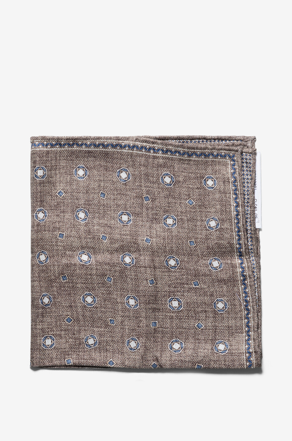 Pochette réversible en soie à motifs géométriques