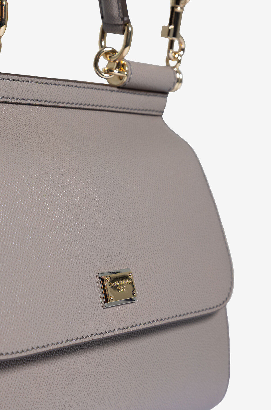 DOLCE & GABBANA Large Sicily dauphine leather handbag Women LIGHT BROWN 6