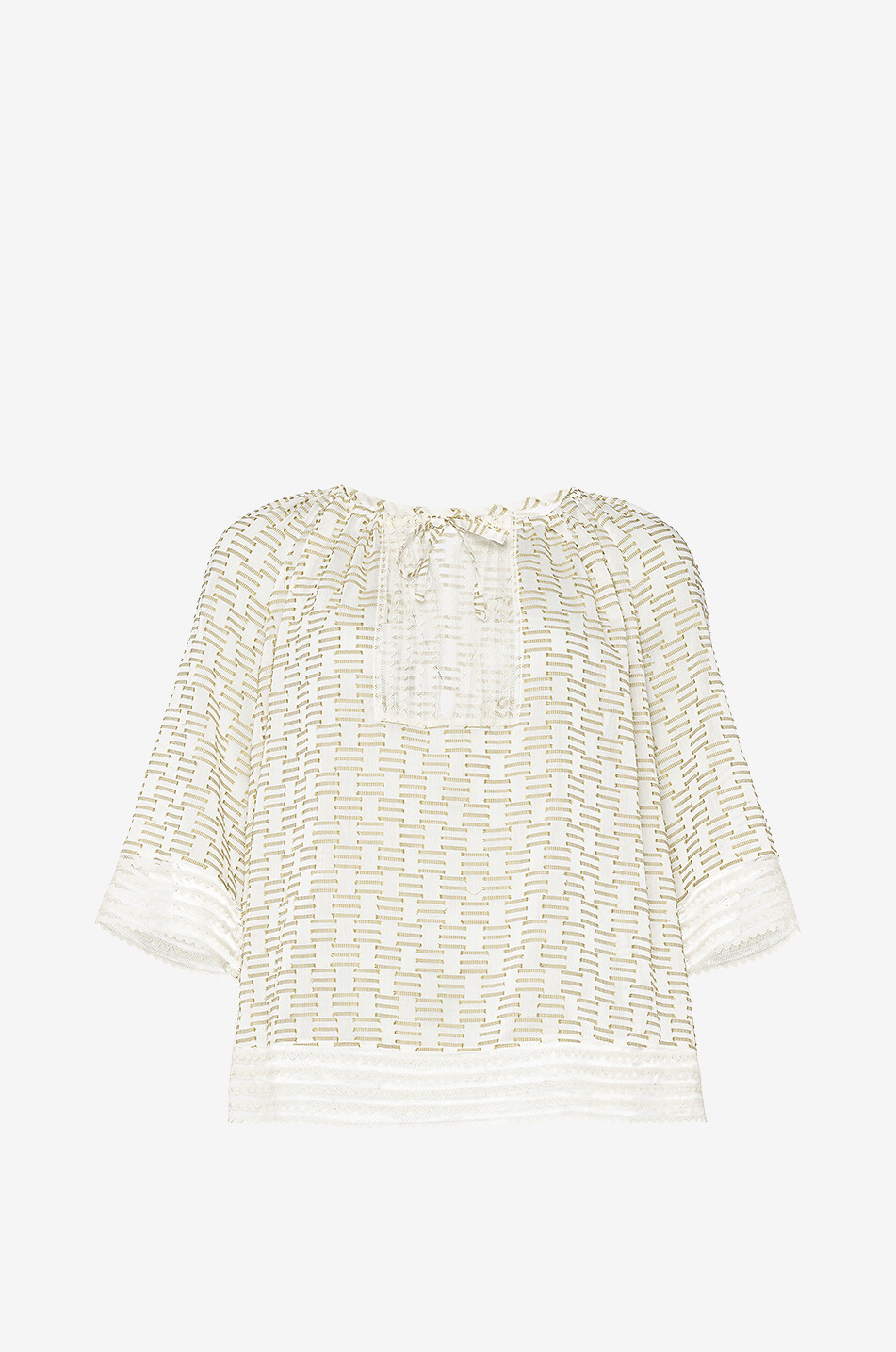 ERES Haut de pyjama en jacquard et dentelle Amourette Femme MULTICOLORE 1