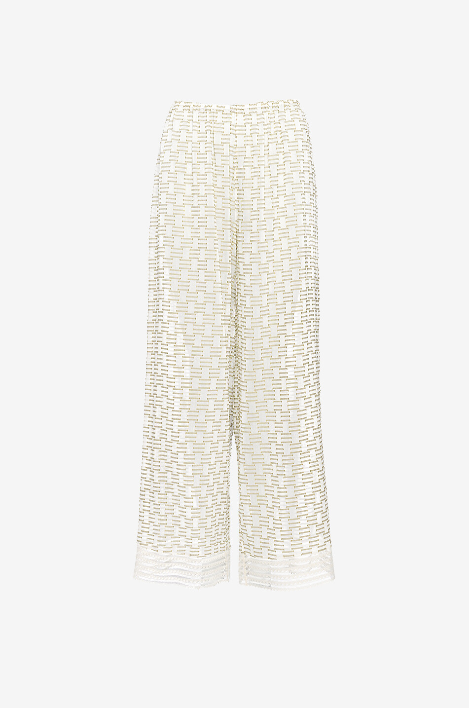 Fougue jacquard and lace pyjama bottoms