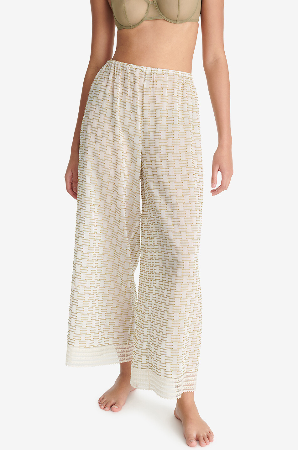 ERES Fougue jacquard and lace pyjama bottoms Women MULTI COLOURED 2