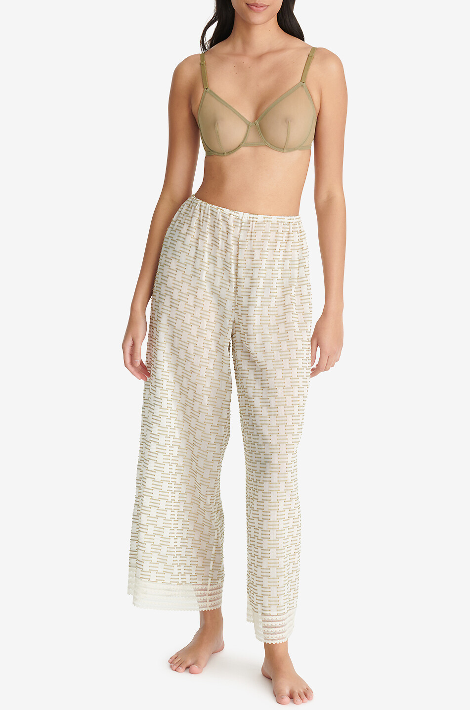 ERES Fougue jacquard and lace pyjama bottoms Women MULTI COLOURED 3