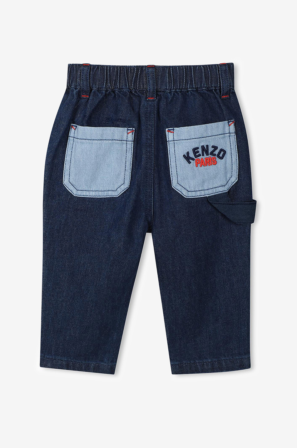 KENZO Jean bébé brodé logo Bébé BLEU FONCE 2