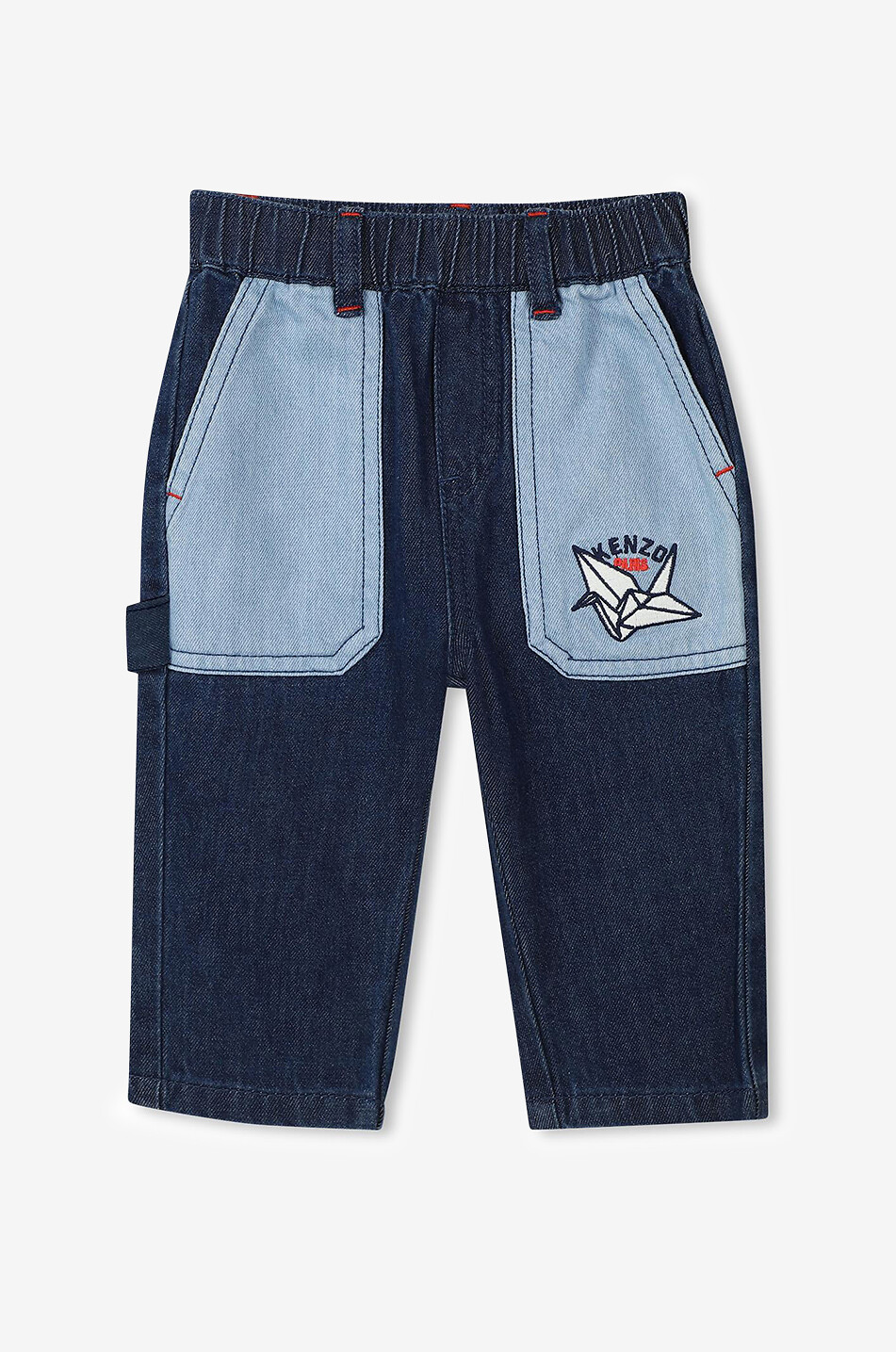 KENZO Jean bébé brodé logo Bébé BLEU FONCE 1
