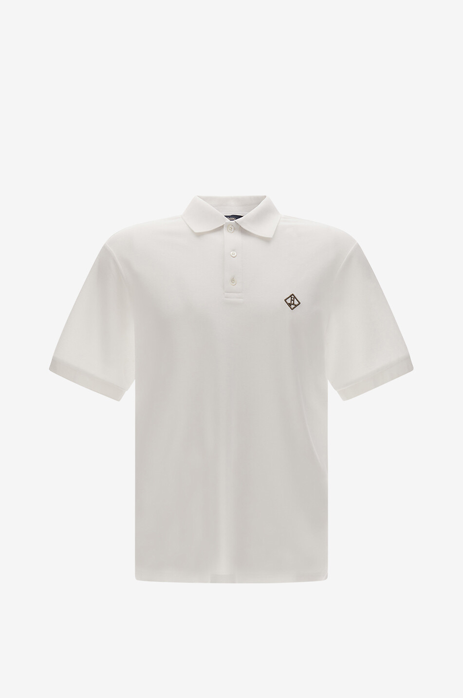 HERNO Kurzarm-Baumwoll-Polohemd mit Monogramm Herren WEISS 1