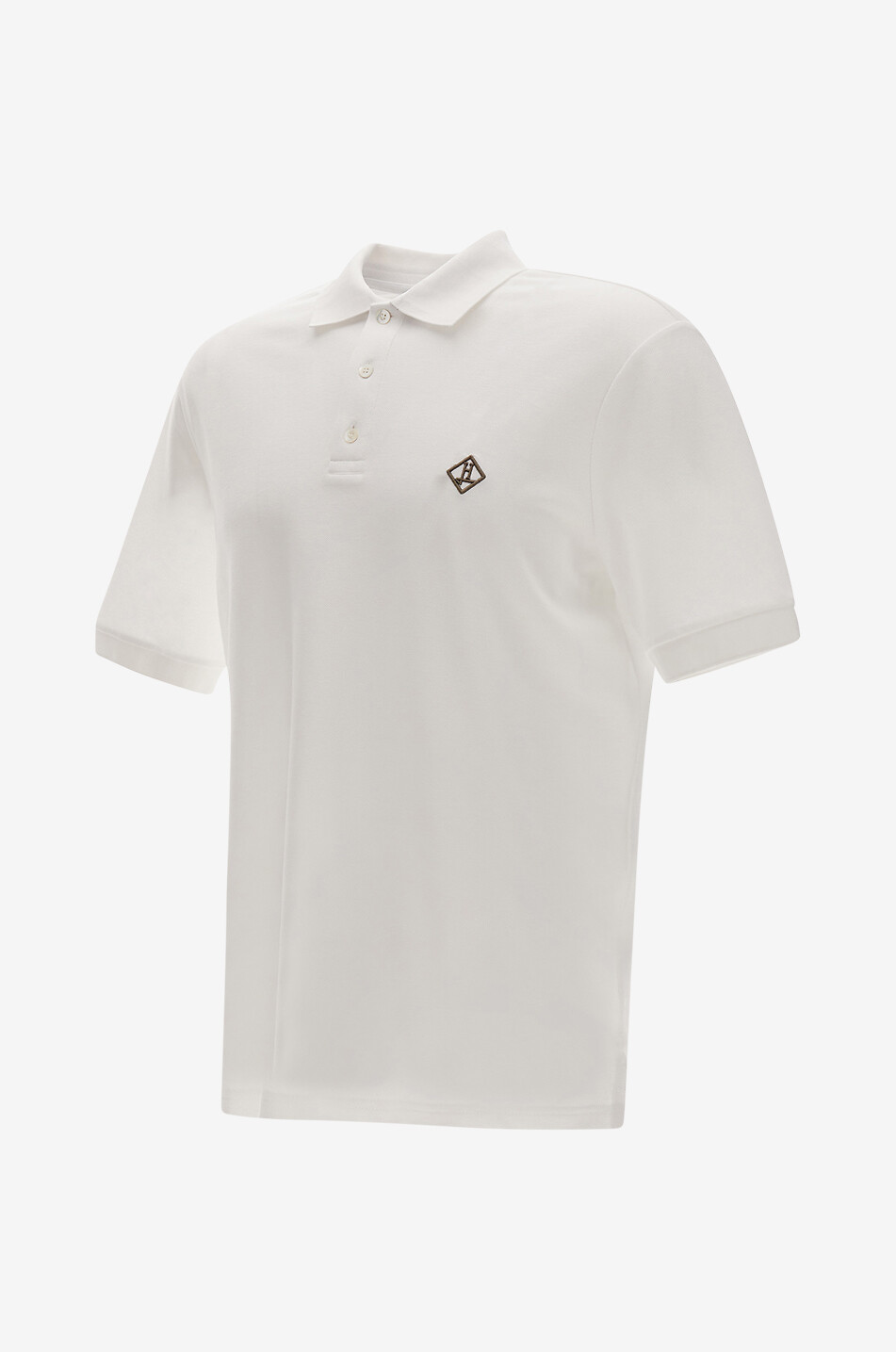 HERNO Kurzarm-Baumwoll-Polohemd mit Monogramm Herren WEISS 3