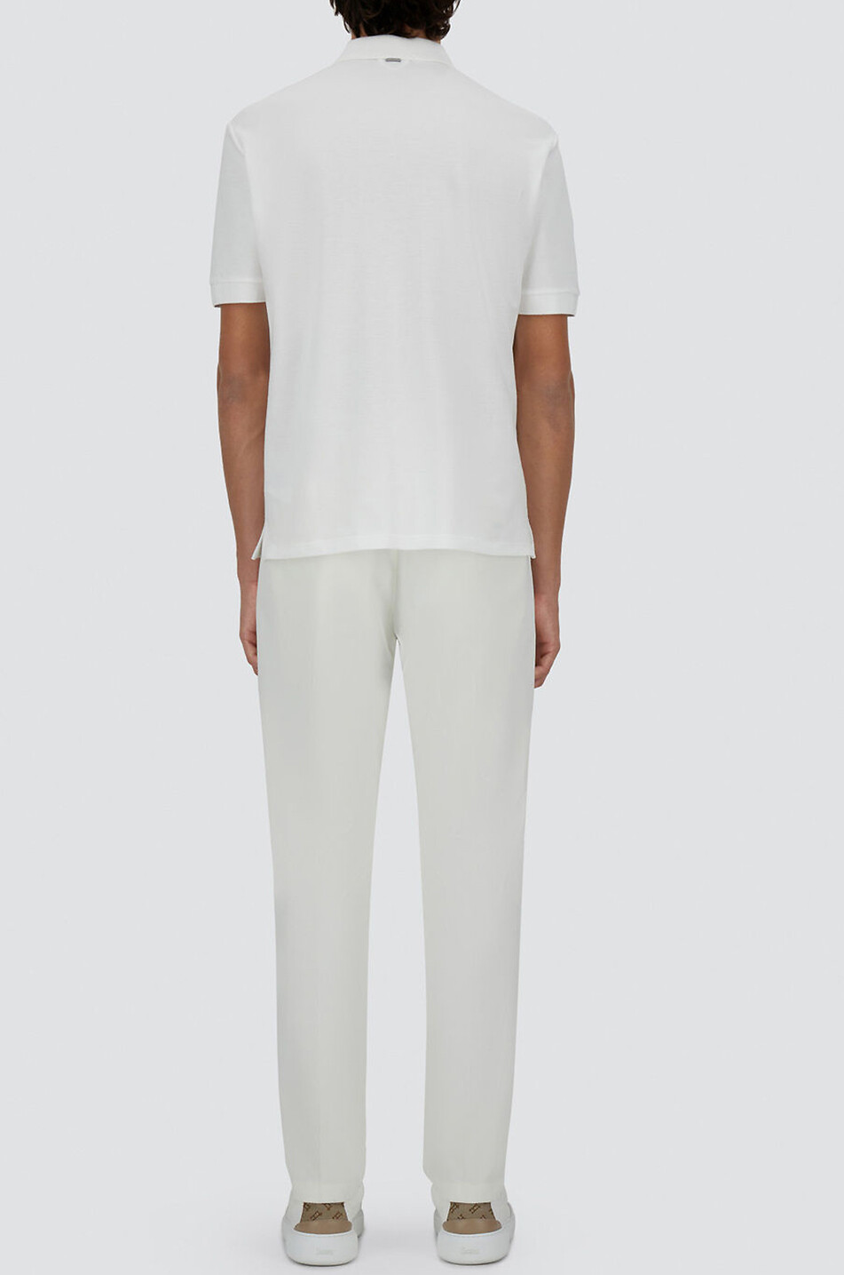 HERNO Kurzarm-Baumwoll-Polohemd mit Monogramm Herren WEISS 7