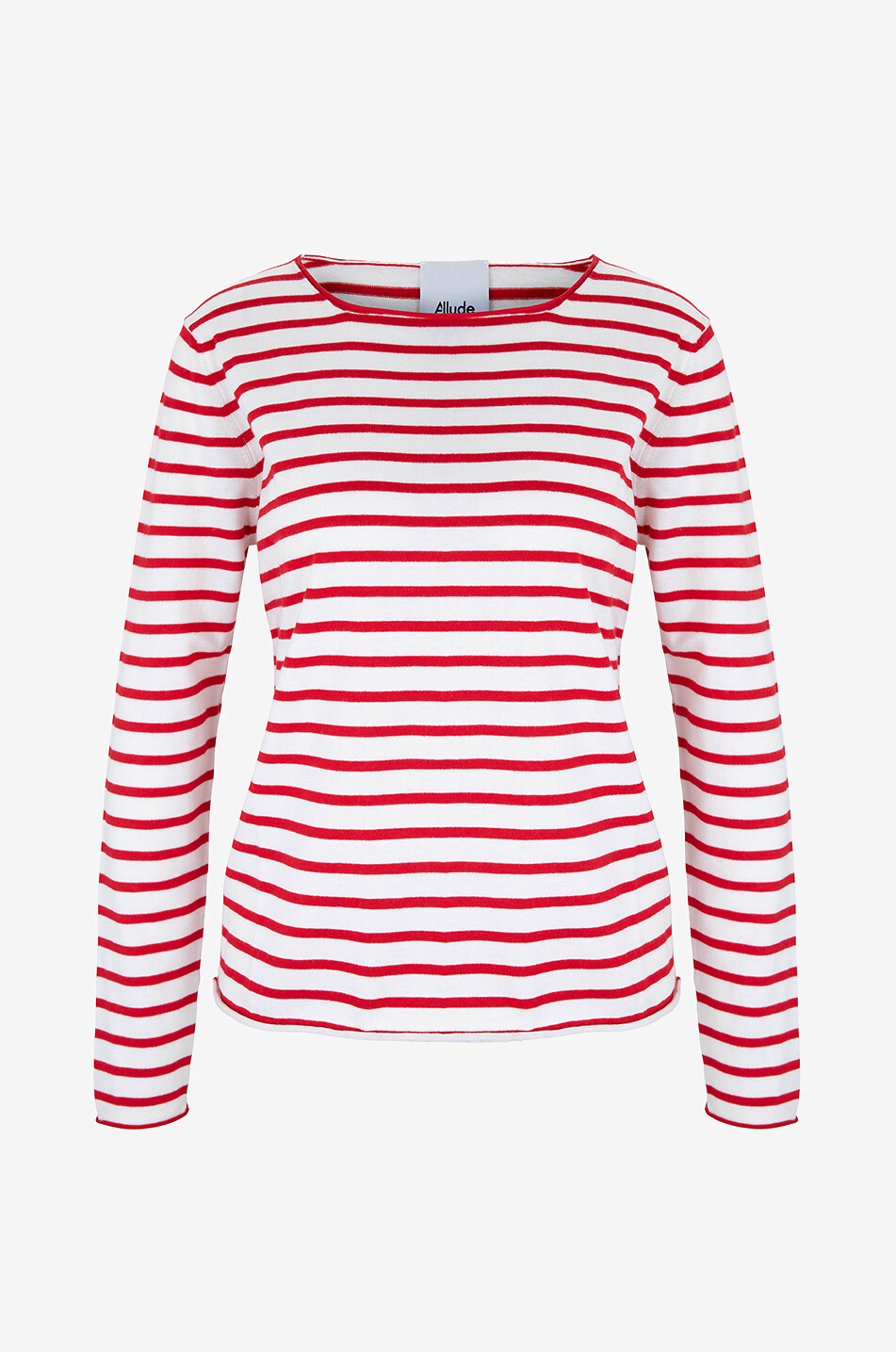 T-shirt marinière à manches longues en coton soie et cachemire