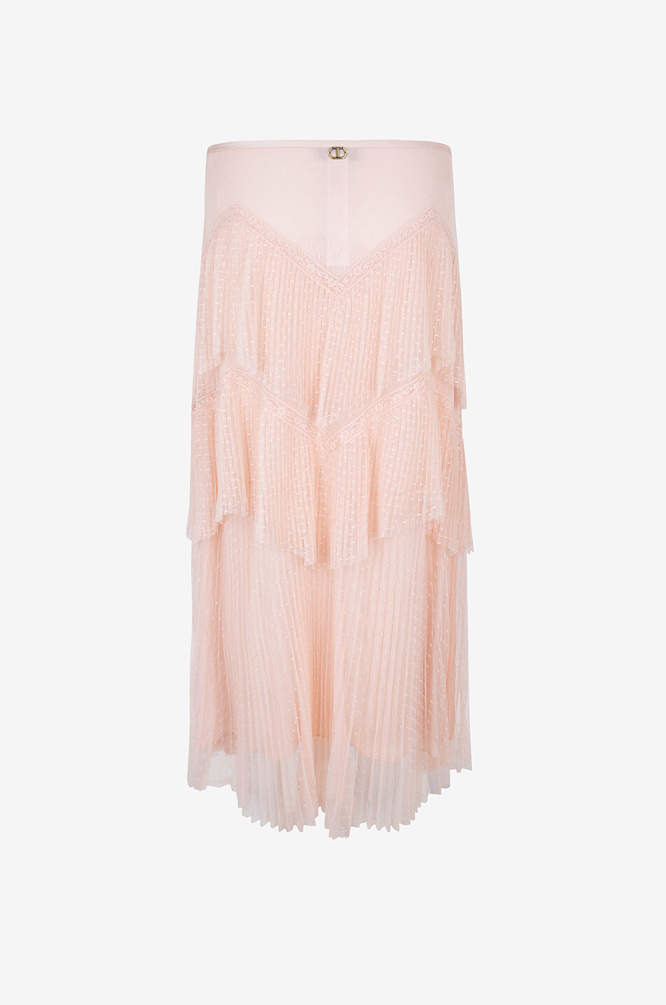TWINSET Pleated ruffle tulle long skirt Women LIGHT PINK 2