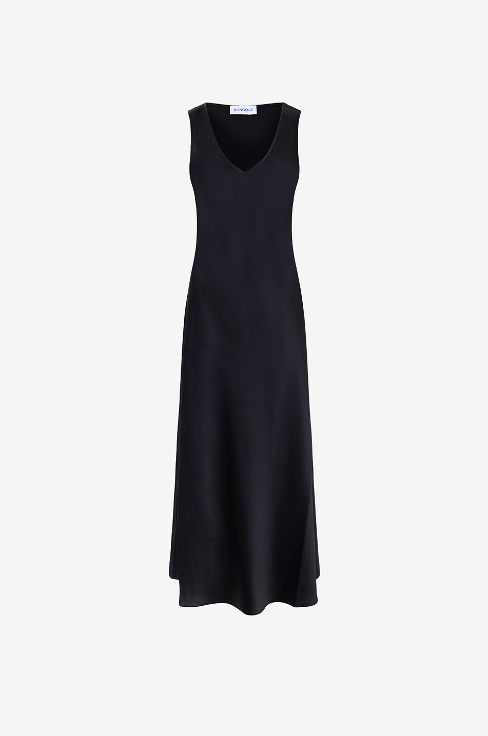 BONGENIE Robe longue sans manches en satin Andrea Femme NOIR 1