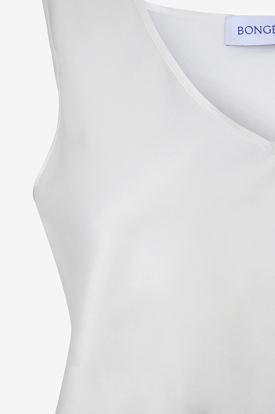 BONGENIE V-neck tank top in silk satin Women WHITE 3