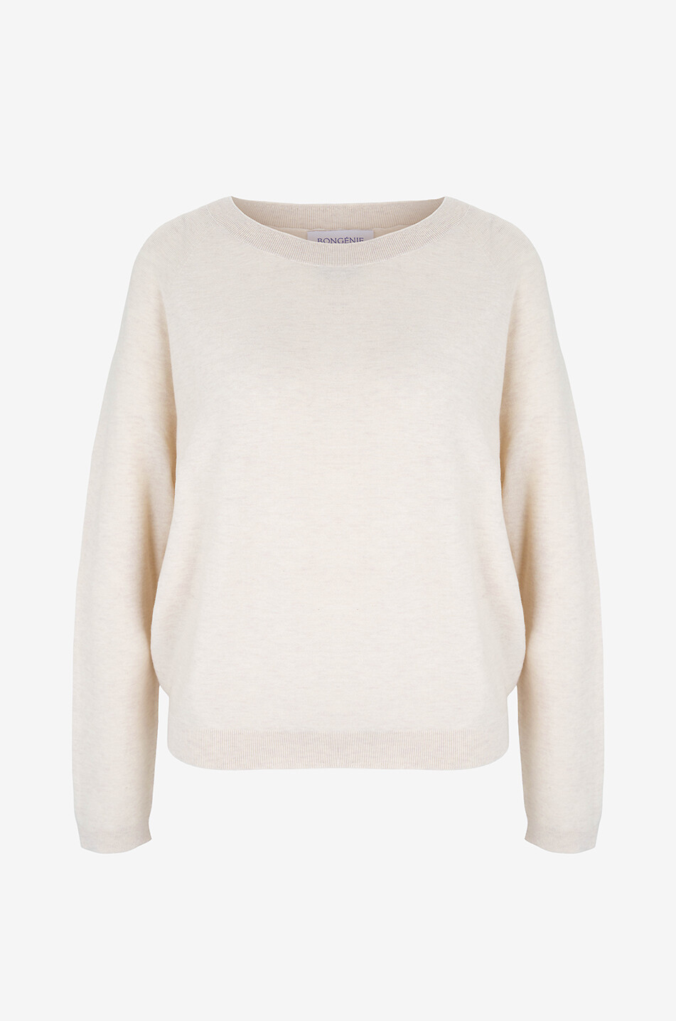 BONGENIE Cotton and cashmere boatneck jumper Women WHITE 1