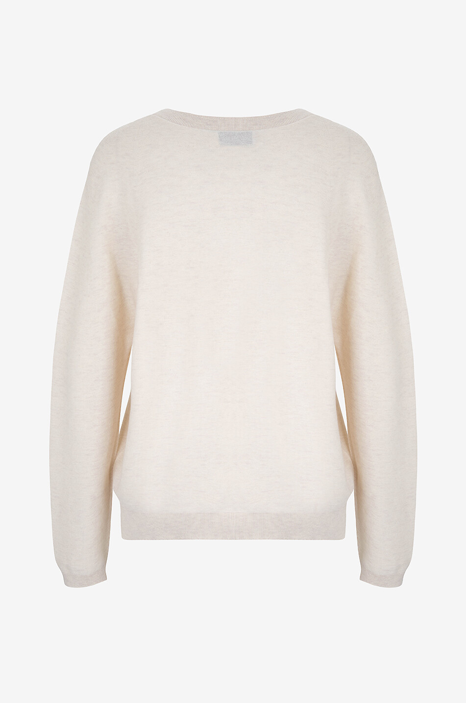 BONGENIE Pull à col V en coton et cachemire Femme BLANC 2