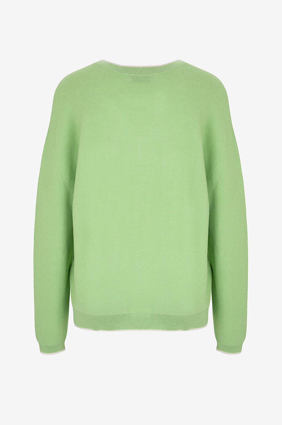 BONGENIE Pull à col V en coton et cachemire Femme VERT CLAIR 2