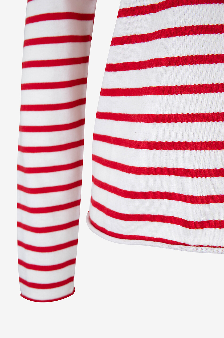 ALLUDE Langärmeliges Matrosen-T-Shirt aus Baumwolle Seide und Kaschmir Damen ROT 3