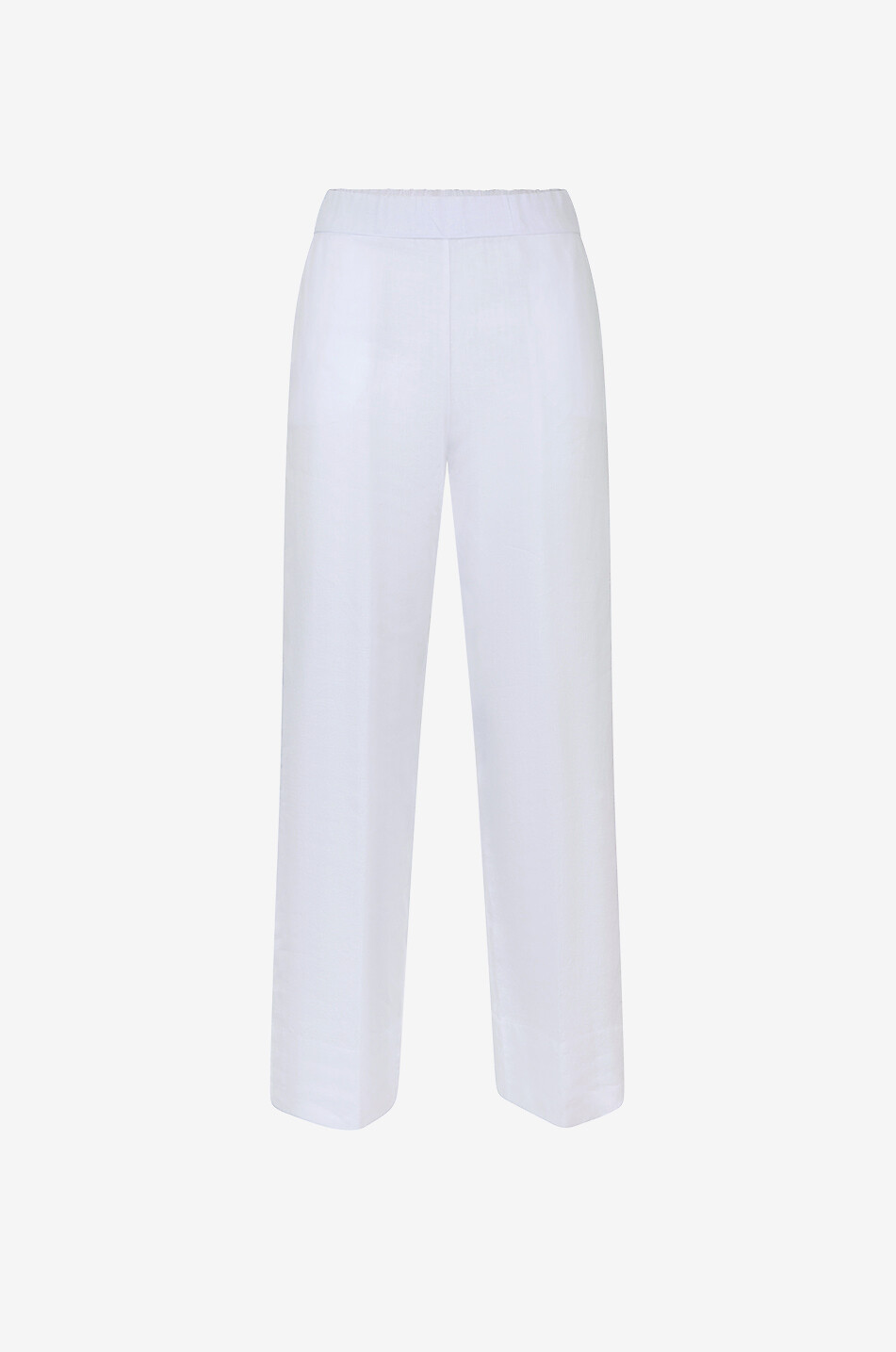 Linen straight-leg trousers