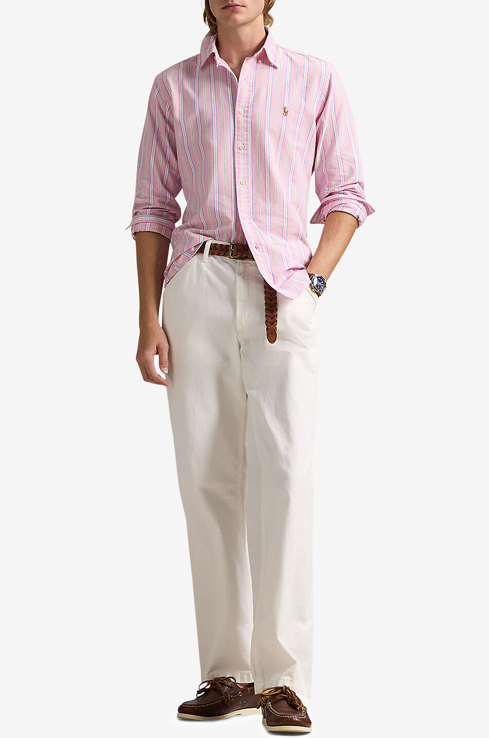 POLO RALPH LAUREN Custom Fit striped Oxford shirt Men PINK 4