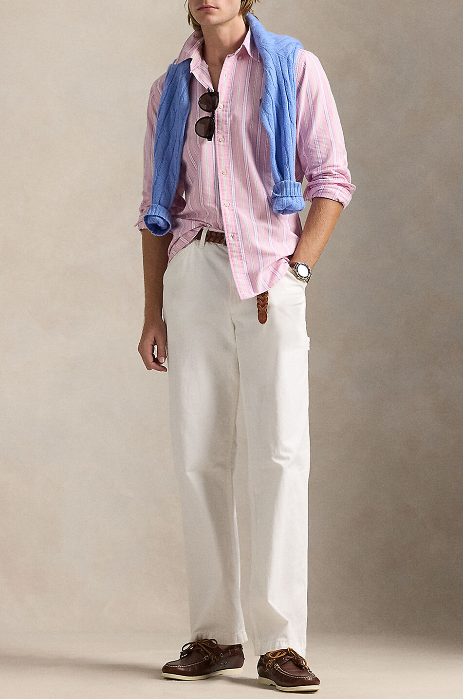 POLO RALPH LAUREN Custom Fit striped Oxford shirt Men PINK 5