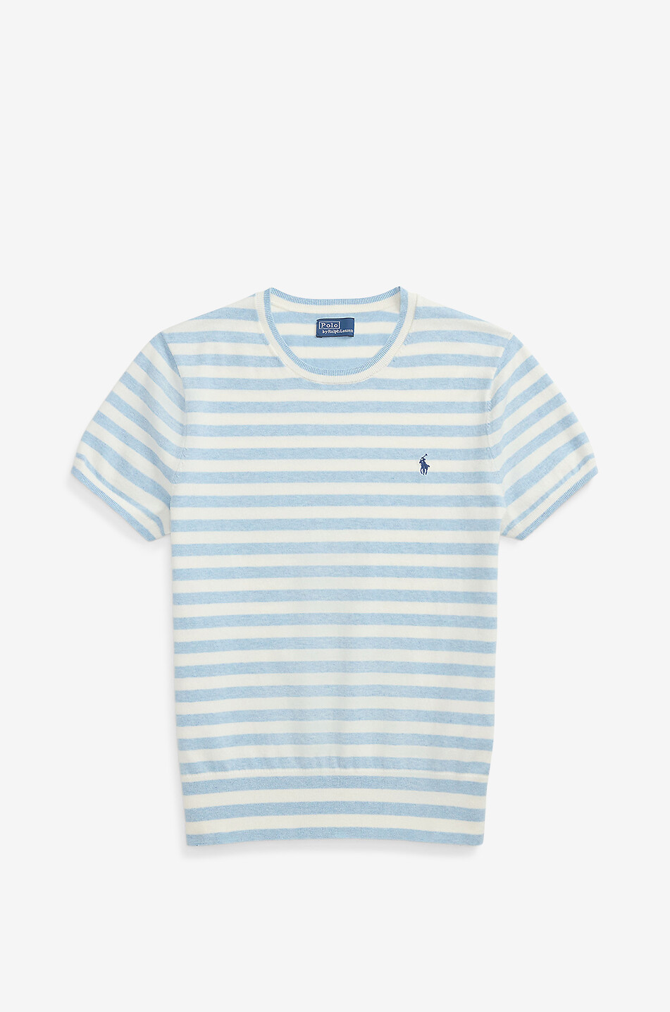 POLO RALPH LAUREN Pony striped short-sleeved fine-gauge jumper Women LIGHT BLUE 1
