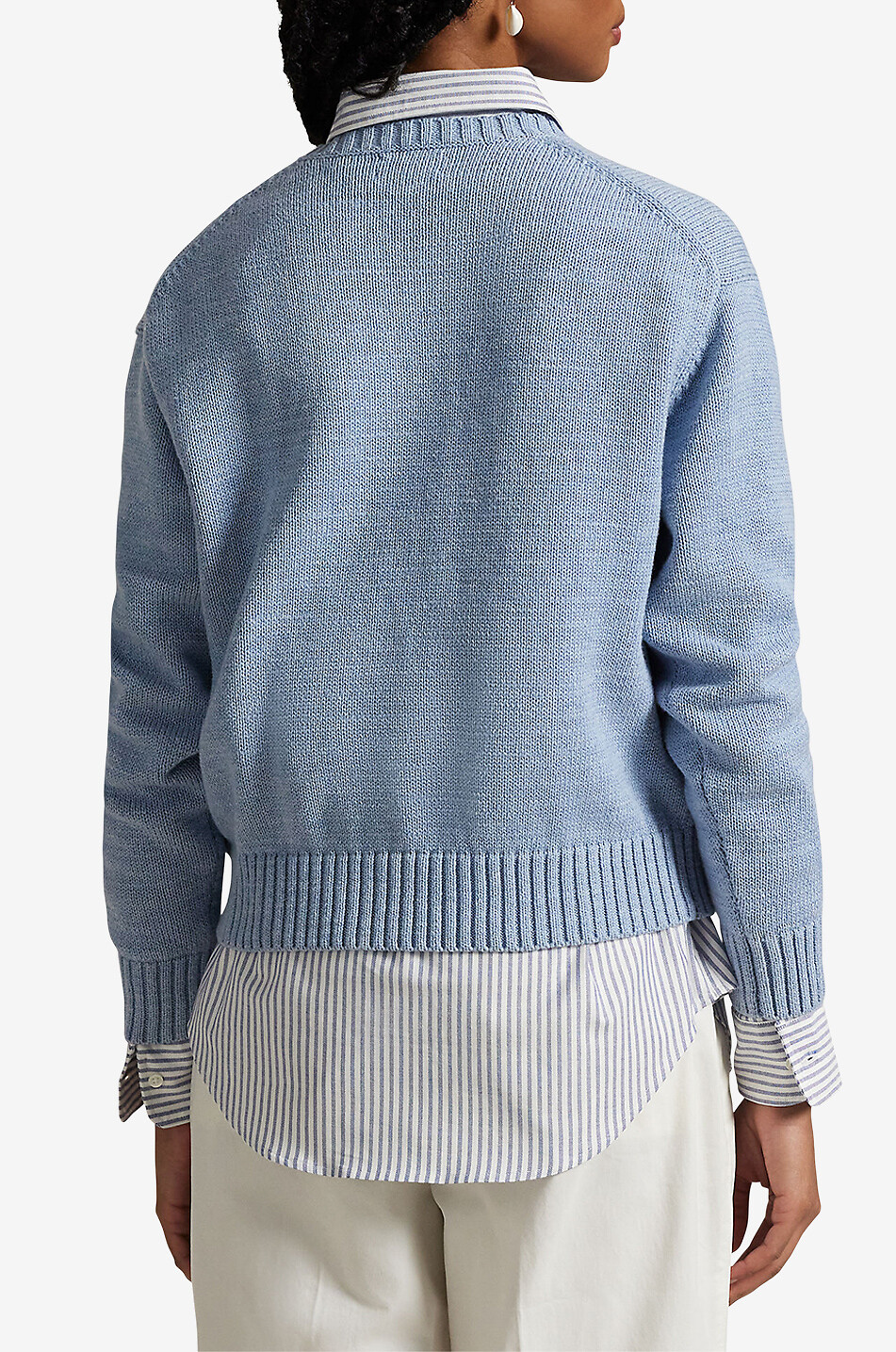 POLO RALPH LAUREN Pull jacquard en coton Seaside Polo Bear Femme BLEU CLAIR 3