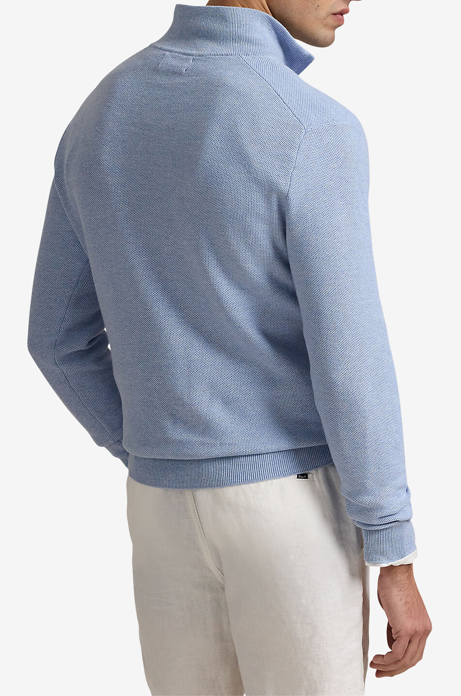 POLO RALPH LAUREN Pull en maille piquée à col montant zippé Pony Homme BLEU 3