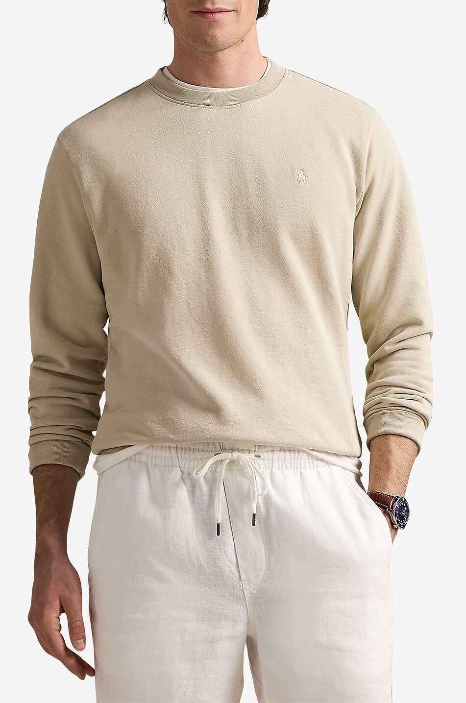 POLO RALPH LAUREN Sweat-shirt léger à col rond Pony Homme GRIS CLAIR 2