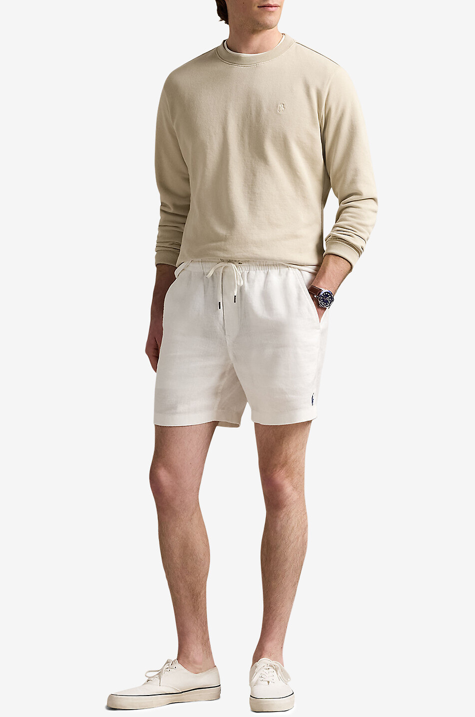 POLO RALPH LAUREN Sweat-shirt léger à col rond Pony Homme GRIS CLAIR 4