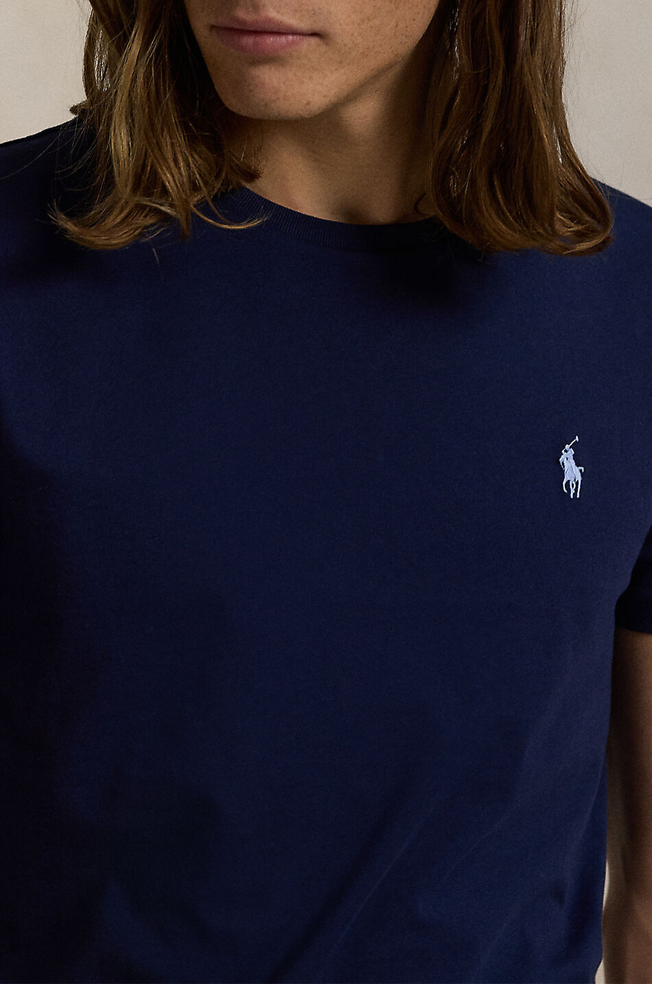 T-shirt en jersey à col rond Pony Custom Slim Fit