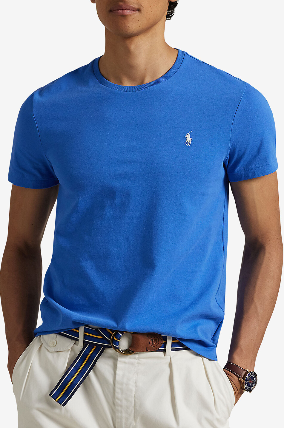 POLO RALPH LAUREN Jersey-Rundhals-Kurzarm-T-Shirt Pony Custom Slim Fit Herren BLAU 2