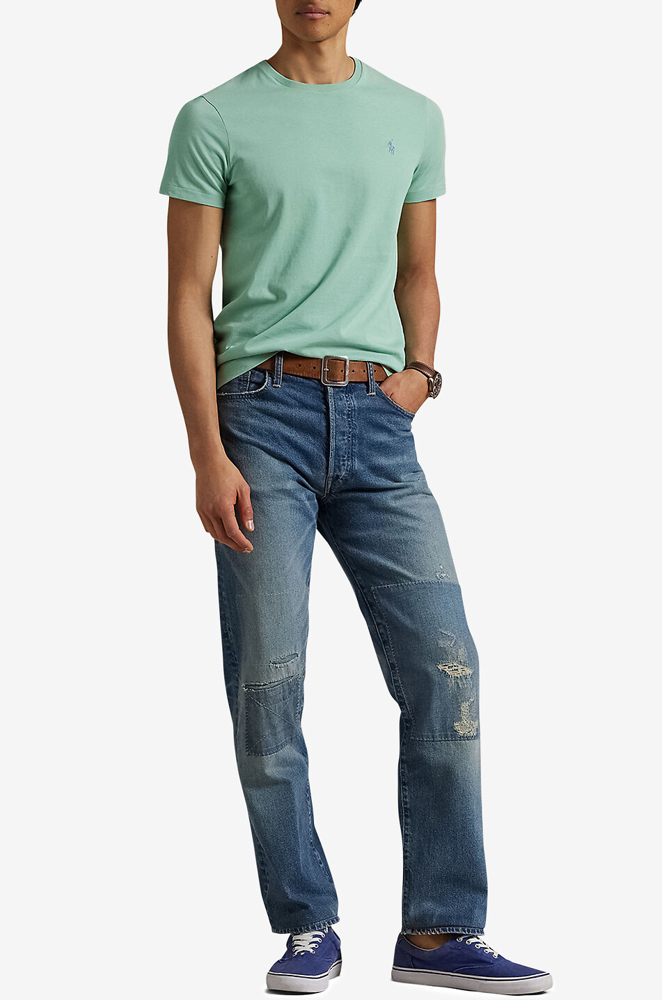 POLO RALPH LAUREN Jersey-Rundhals-Kurzarm-T-Shirt Pony Custom Slim Fit Herren GRÜN 4