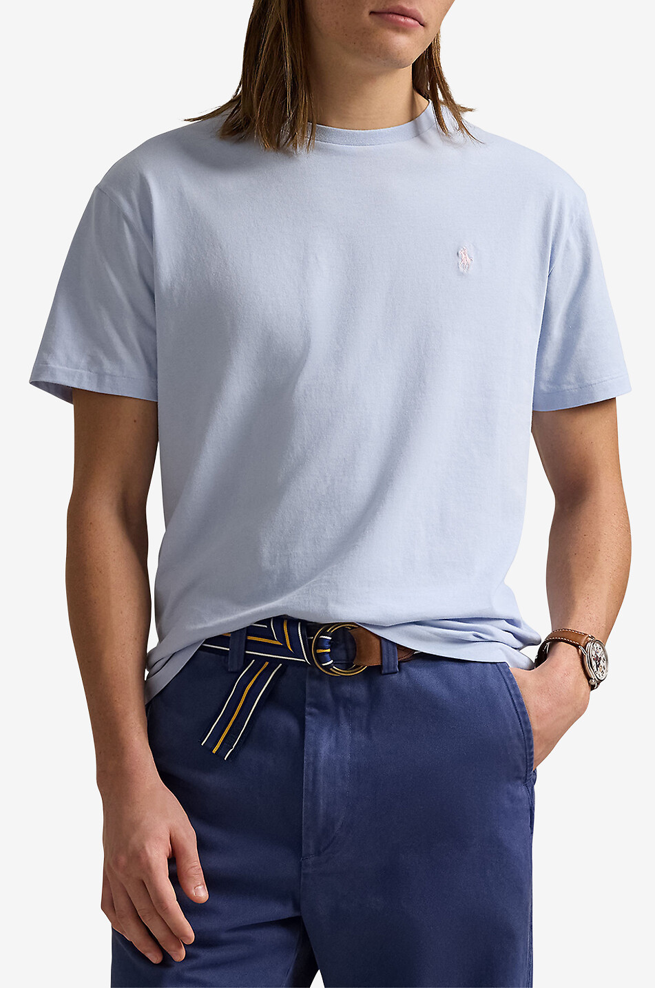 POLO RALPH LAUREN Custom Slim Fit Pony short-sleeved jersey crewneck T-shirt Men LIGHT PURPLE 2