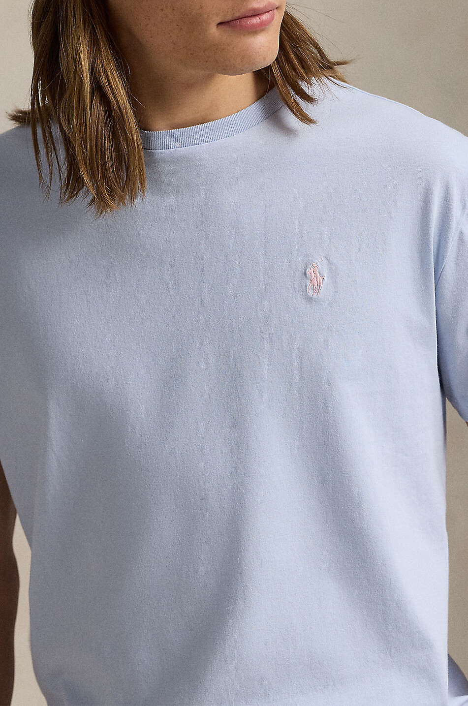POLO RALPH LAUREN Custom Slim Fit Pony short-sleeved jersey crewneck T-shirt Men LIGHT PURPLE 5