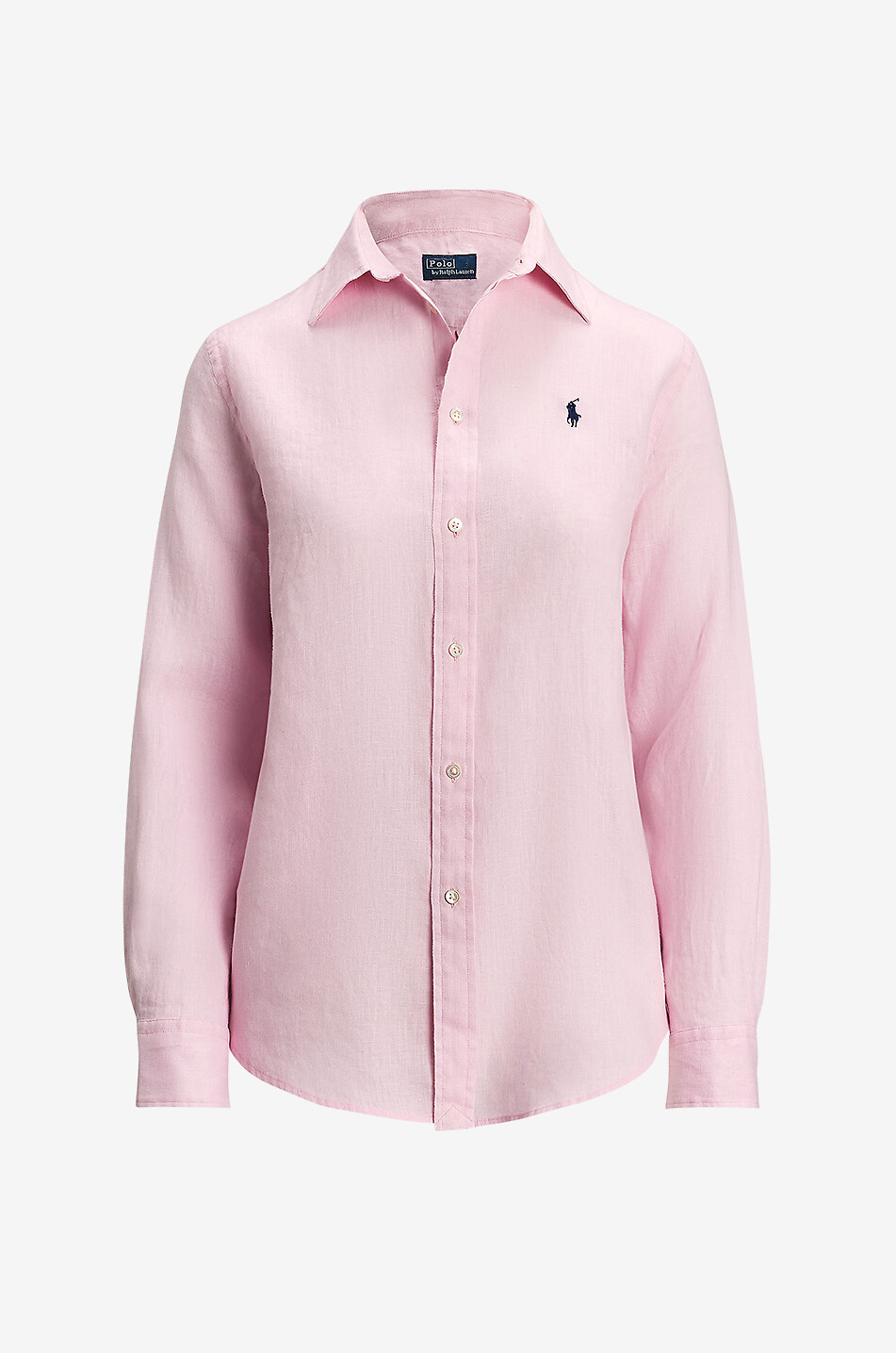 POLO RALPH LAUREN Chemise en lin à manches longues Classic Fit Femme ROSE CLAIR 1