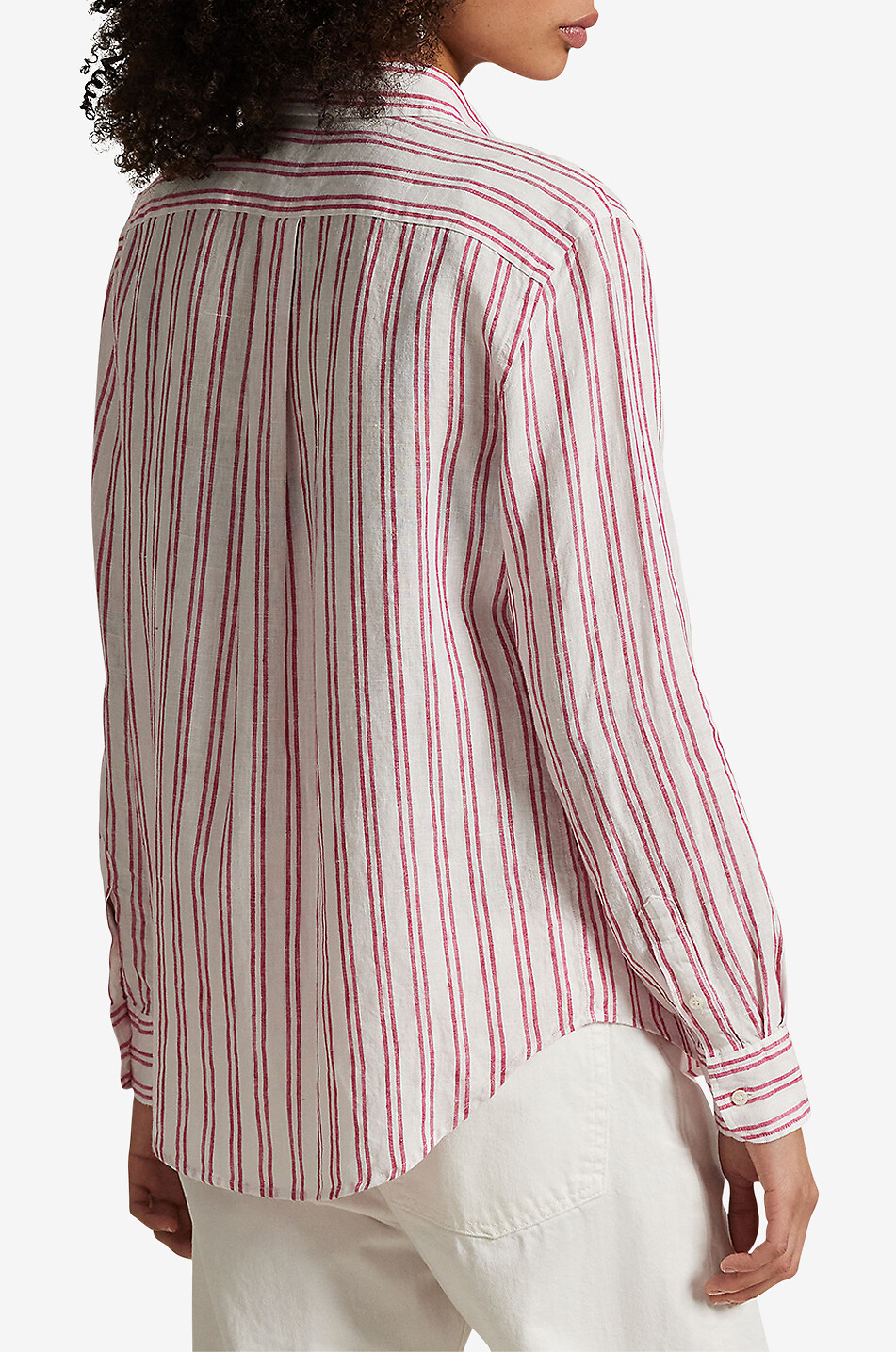 POLO RALPH LAUREN Classic Fit striped linen long-sleeved shirt Women LIGHT RED 3