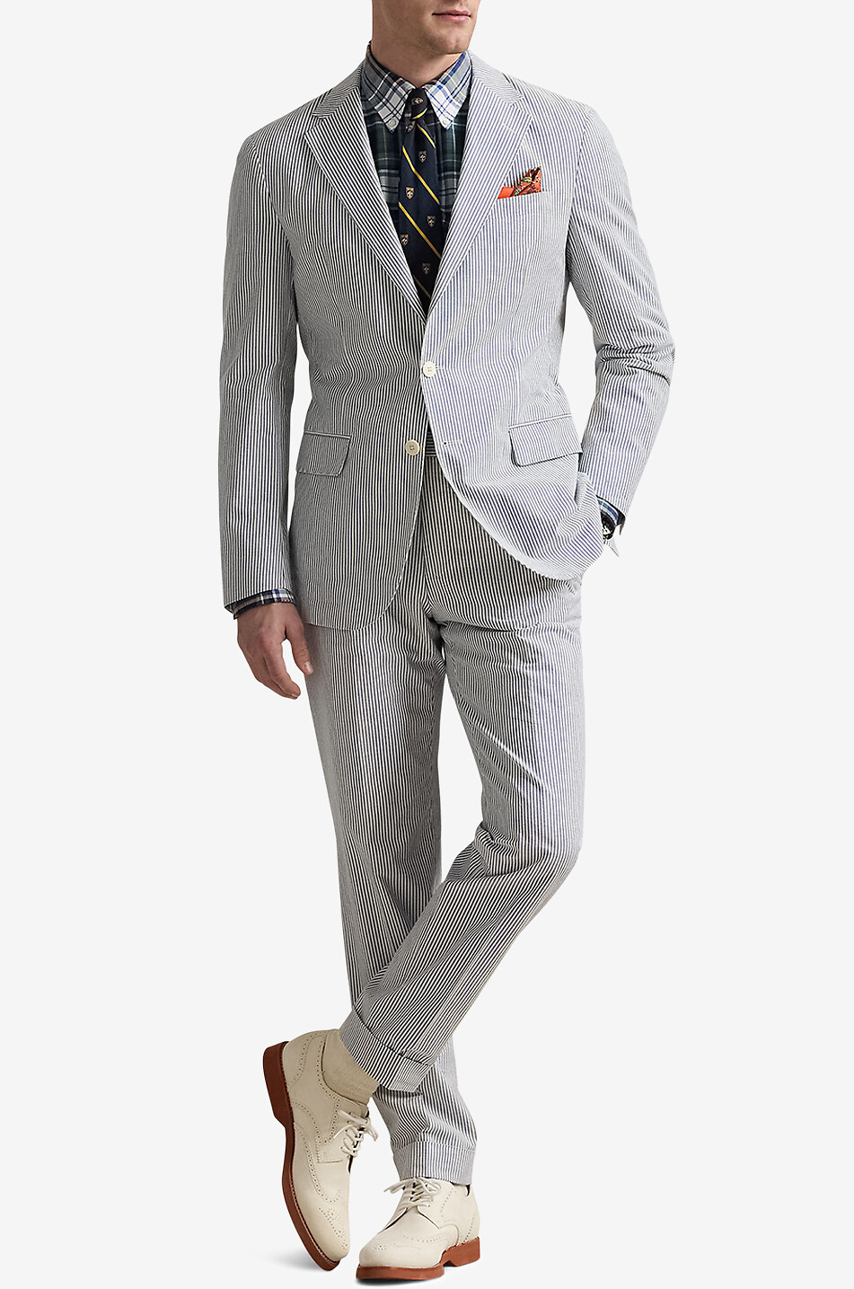 POLO RALPH LAUREN Pantalon de costume en seersucker Homme BLEU 4