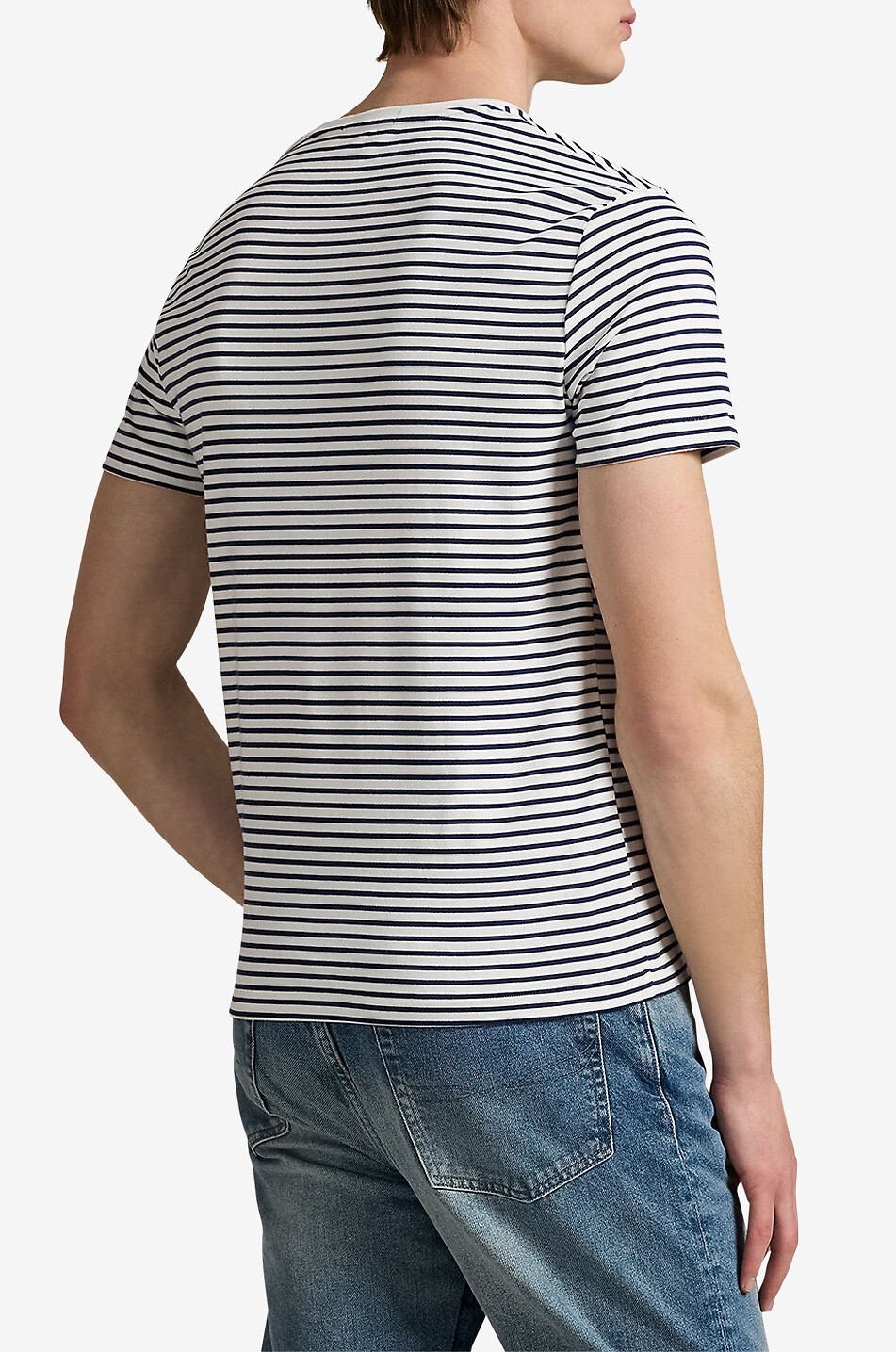 POLO RALPH LAUREN Gestreiftes Kurzarm-T-Shirt Custom Slim Herren WEISS 3