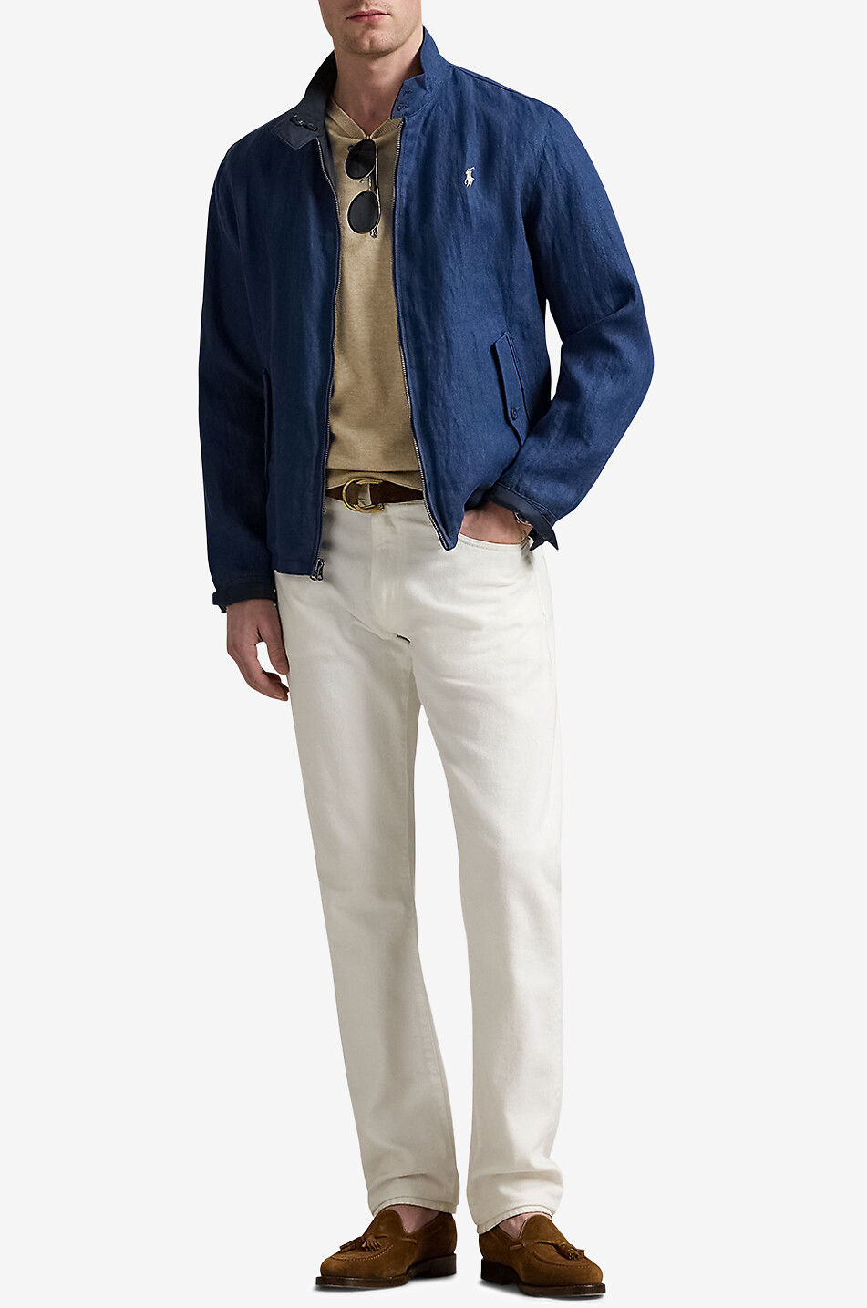 POLO RALPH LAUREN Bedford reversible linen and nylon jacket Men DARK BLUE 6