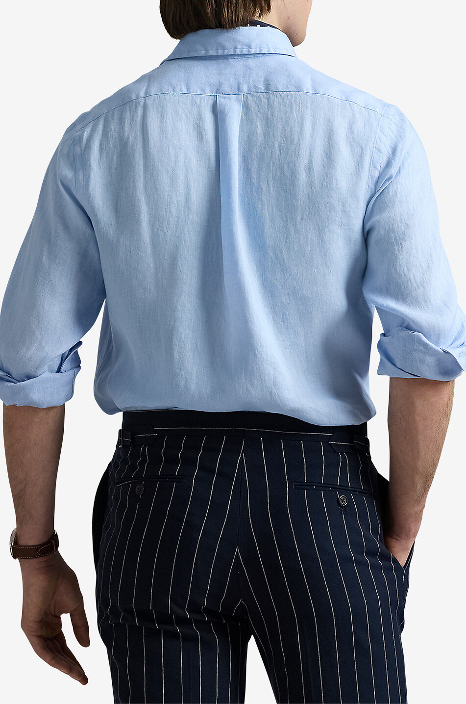 Pony Custom Fit linen long-sleeved shirt